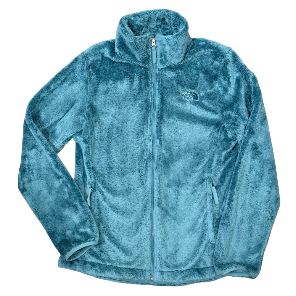 The North Face Osito Jacket Womens (M) Green High Pile Fleece Raschel Full Zip